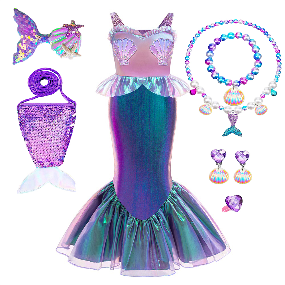 Baby Clothing Europe - 7pcs Girls Little Mermaid Cosplay Party
