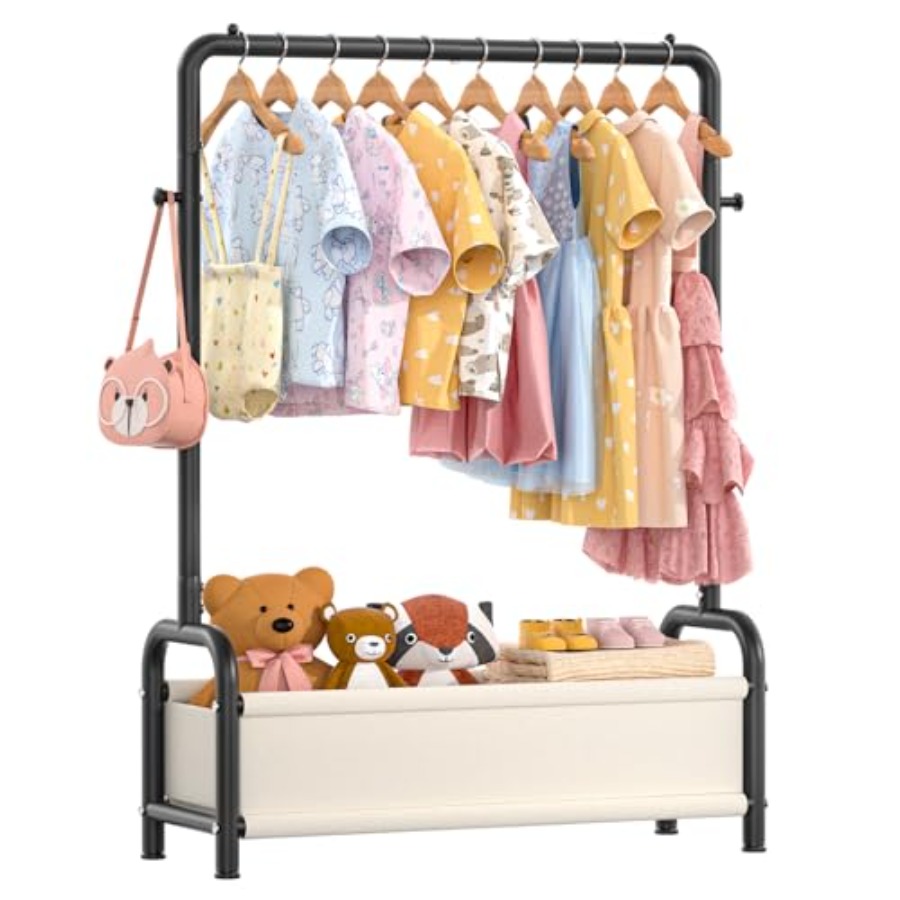 Baby Clothing Hanging Rack - Clothing Rack with Storage Shelf, Dr