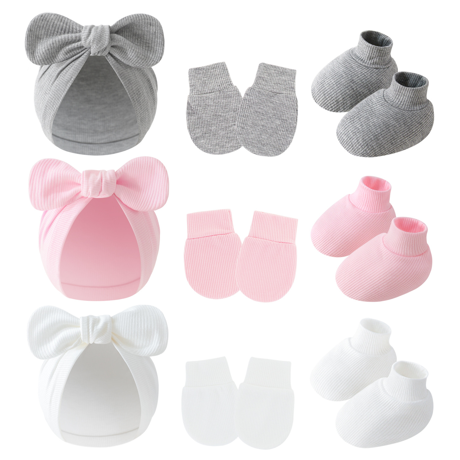 Baby Mittens Scratch - Unisex Newborn Baby Cotton Hat Gloves