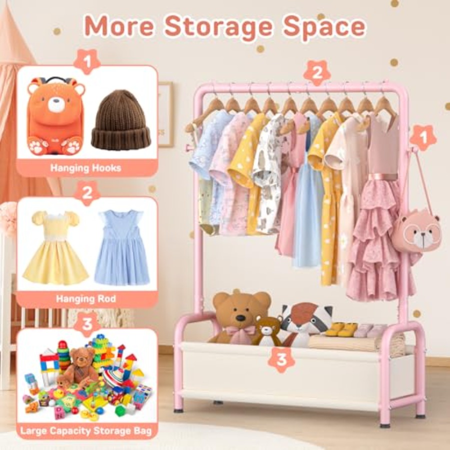 Clothing Rack with Storage She - Baby Clothing Hanging Rack のレビューと価格