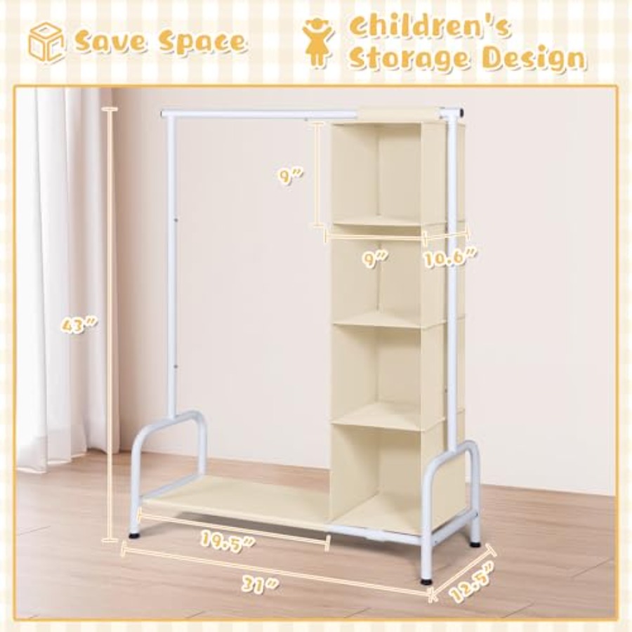Clothing Rack with Hanging Org - Baby Clothing Hanging Rack のレビューと価格