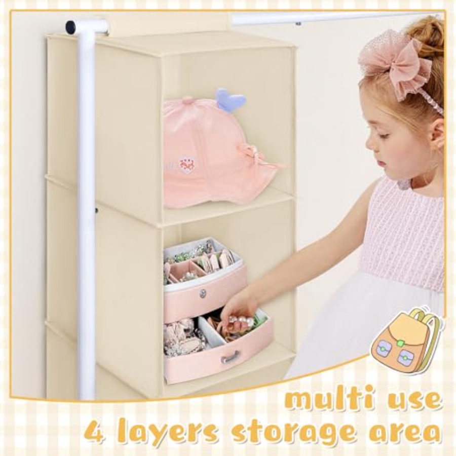 Clothing Rack with Hanging Org - Baby Clothing Hanging Rack のレビューと価格