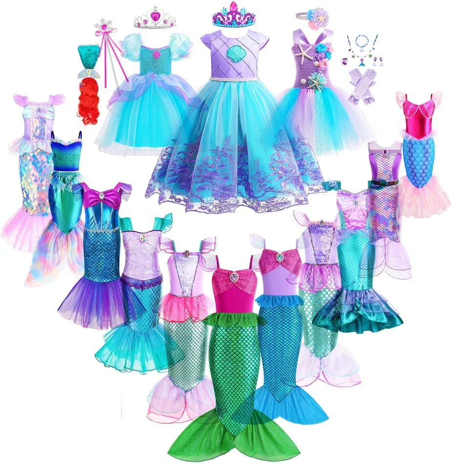 Mermaid Dress Girls Kids Cospl - Baby Clothing Europe のレビューと価格