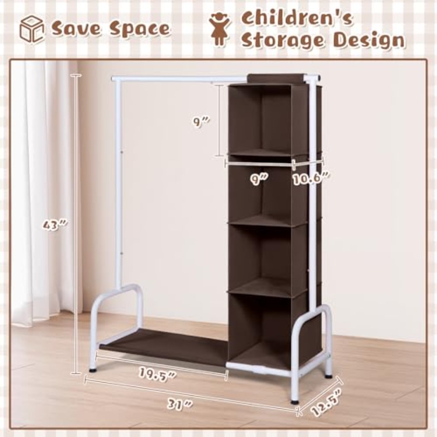 Clothing Rack with Hanging Org - Baby Clothing Hanging Rack のレビューと価格