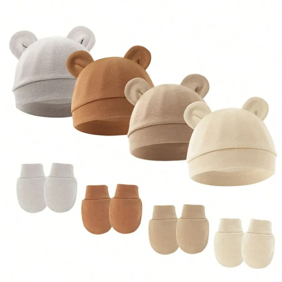 Baby Girl Hat Gloves Set Cotto - Baby Mittens Scratch のレビューと価格