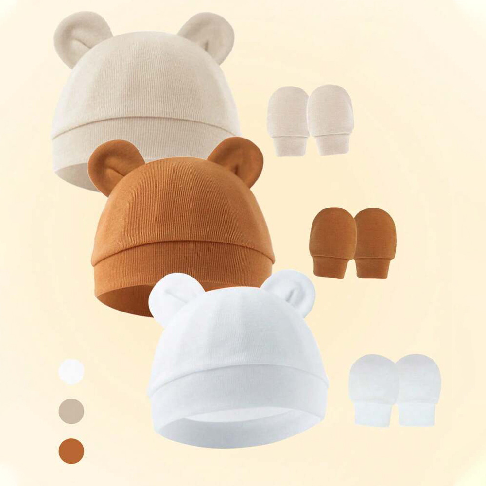 Baby Girl Hat Gloves Set Cotto - Baby Mittens Scratch のレビューと価格