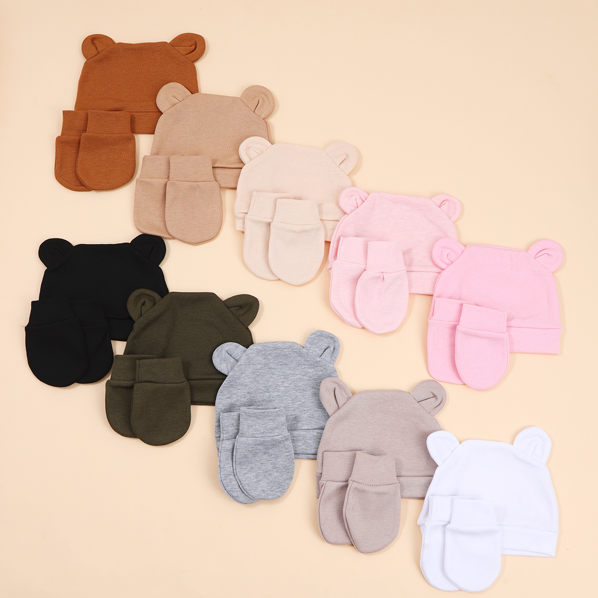 Baby Girl Hat Gloves Set Cotto - Baby Mittens Scratch のレビューと価格