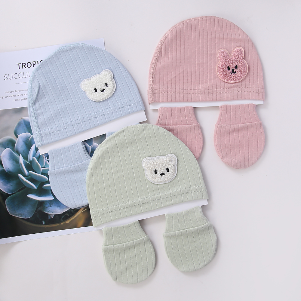 3Pcs/set Cotton Newborn Hats C - Baby Mittens Scratch のレビューと価格