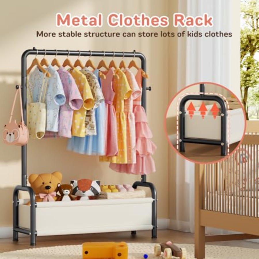 Clothing Rack with Storage She - Baby Clothing Hanging Rack のレビューと価格