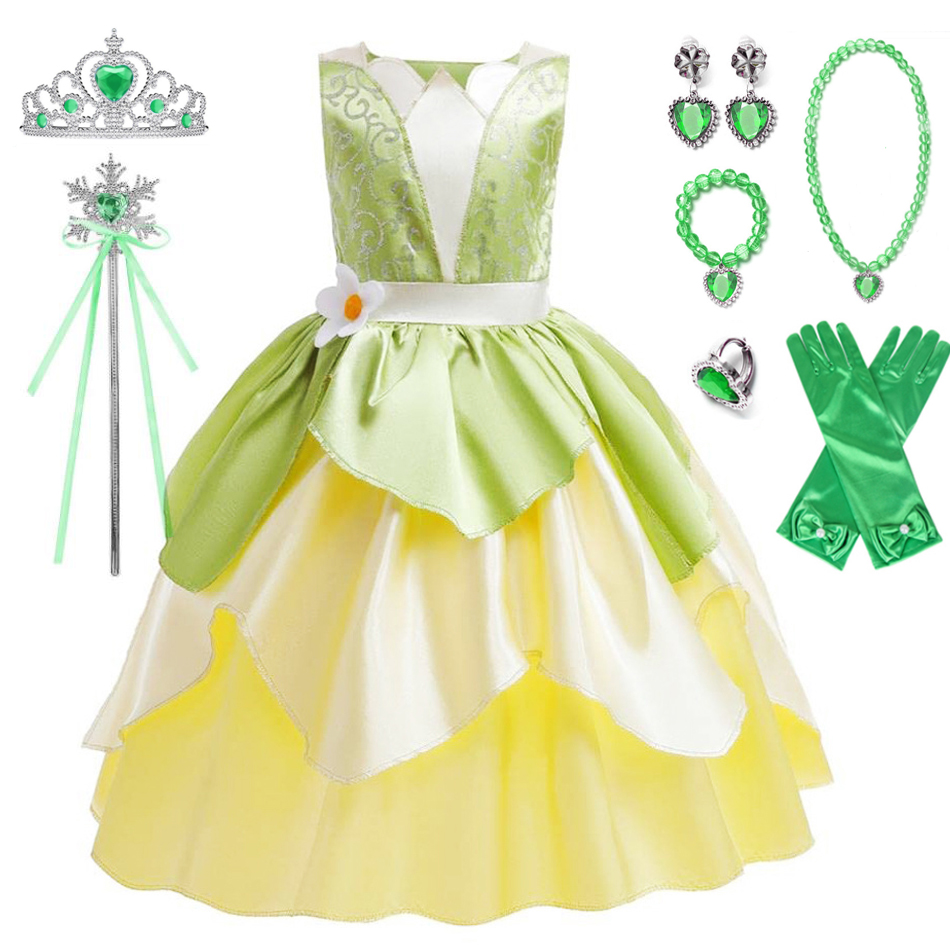 Tiana Costume Girl Dress Up Pr - Baby Clothing Europe のレビューと価格
