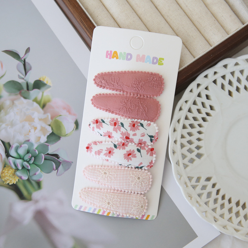6pcs Fabric Hair Clips Flower  - Baby Clothing Material のレビューと価格