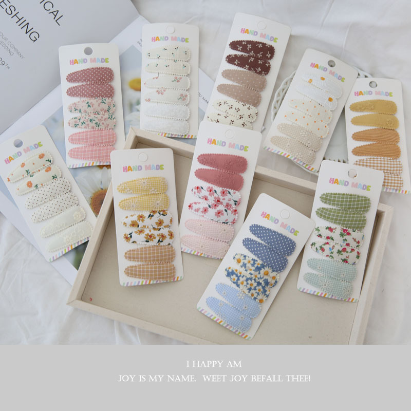 6pcs Fabric Hair Clips Flower  - Baby Clothing Material のレビューと価格