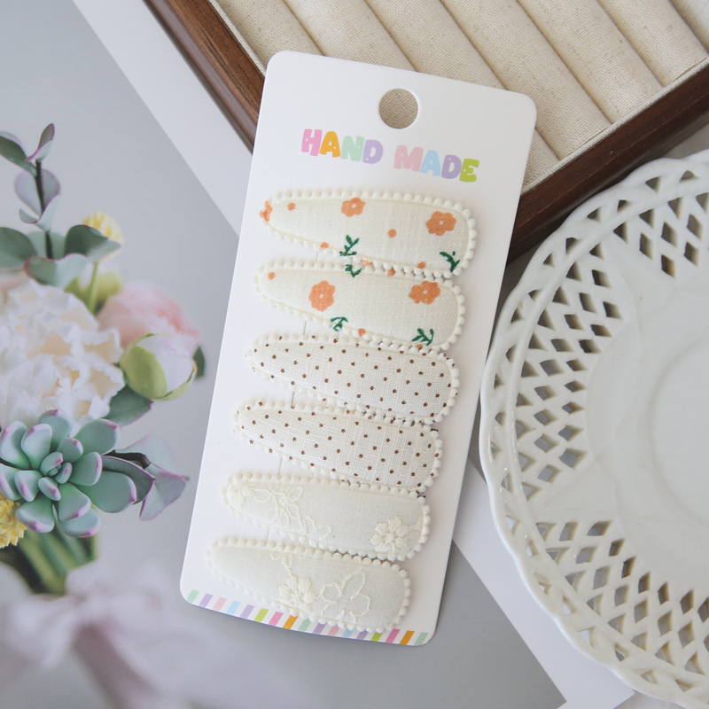 6pcs Fabric Hair Clips Flower  - Baby Clothing Material のレビューと価格