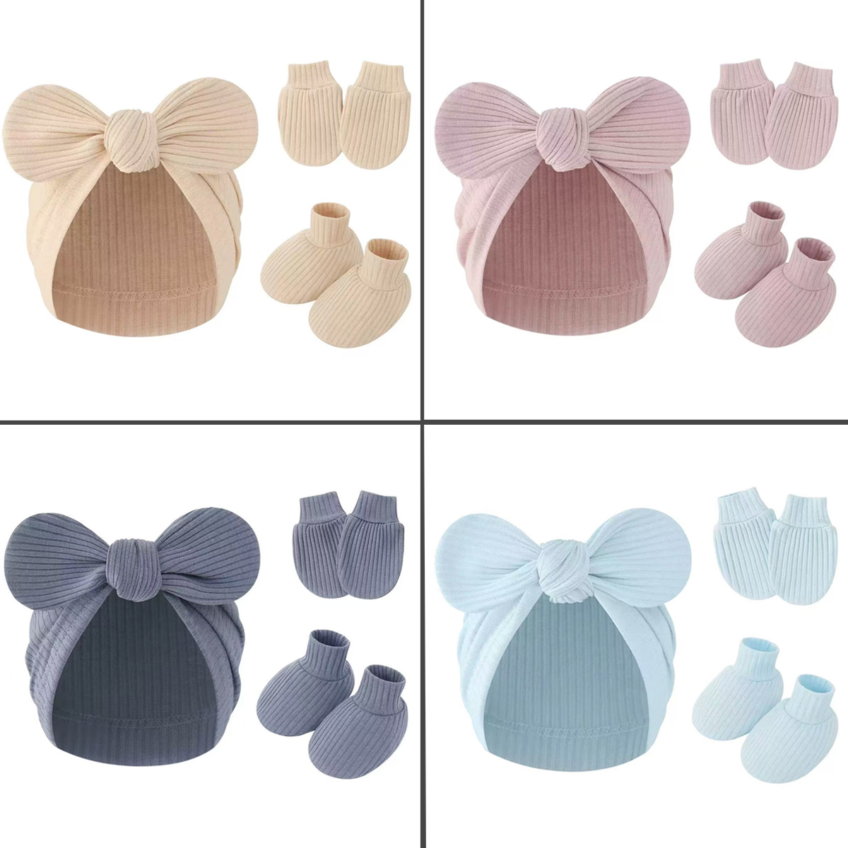 Unisex Newborn Baby Cotton Hat - Baby Mittens Scratch のレビューと価格