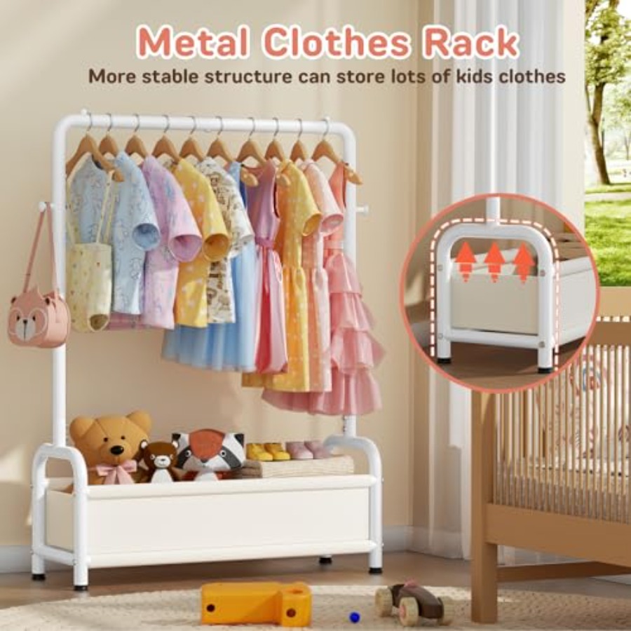 Clothing Rack with Storage She - Baby Clothing Hanging Rack のレビューと価格
