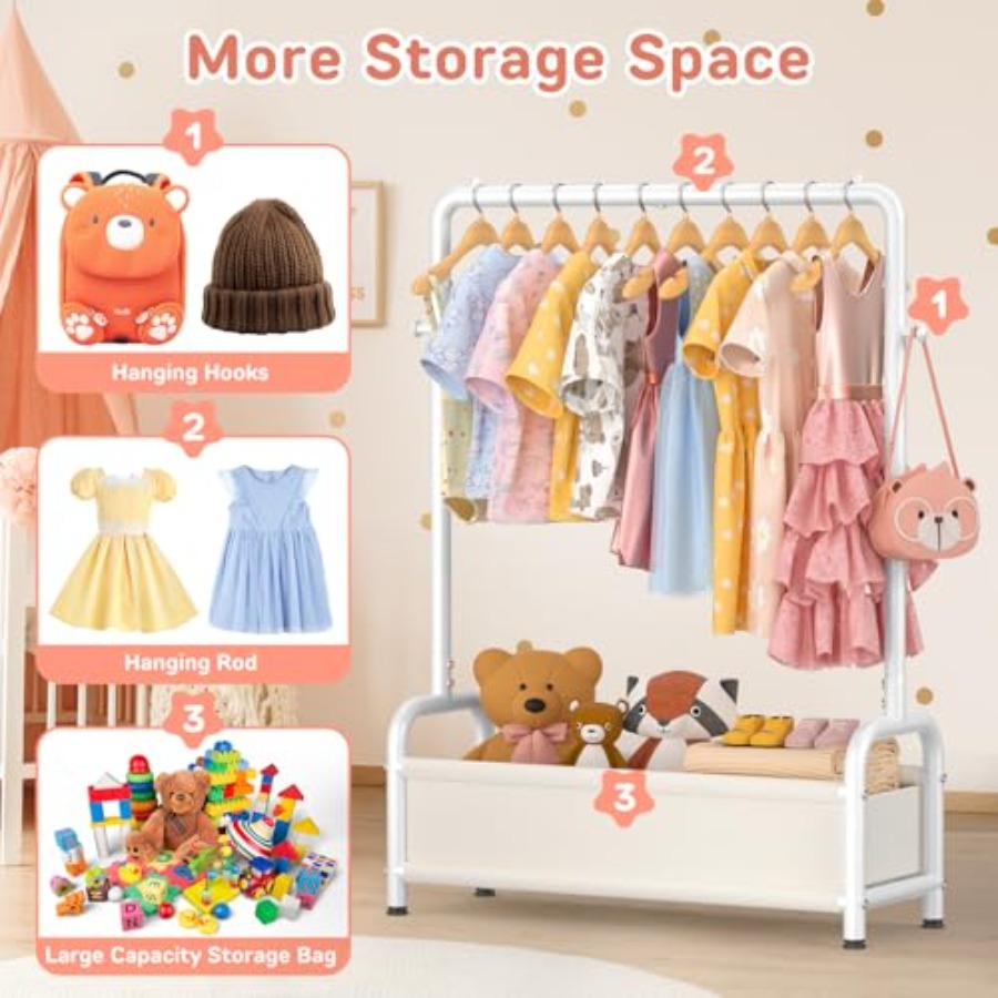 Clothing Rack with Storage She - Baby Clothing Hanging Rack のレビューと価格