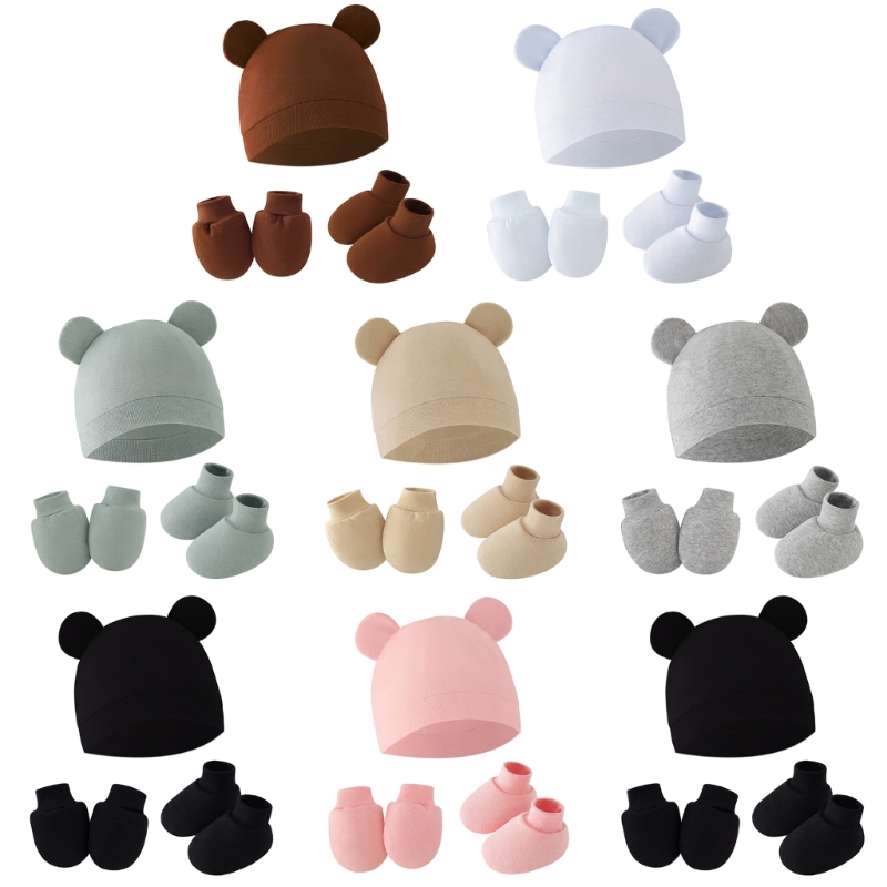 1 Set Newborn Beanie Cap with  - Baby Mittens Scratch のレビューと価格