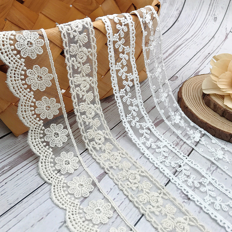 3Yards/Lot Embroidery White Be - Baby Clothing Material のレビューと価格