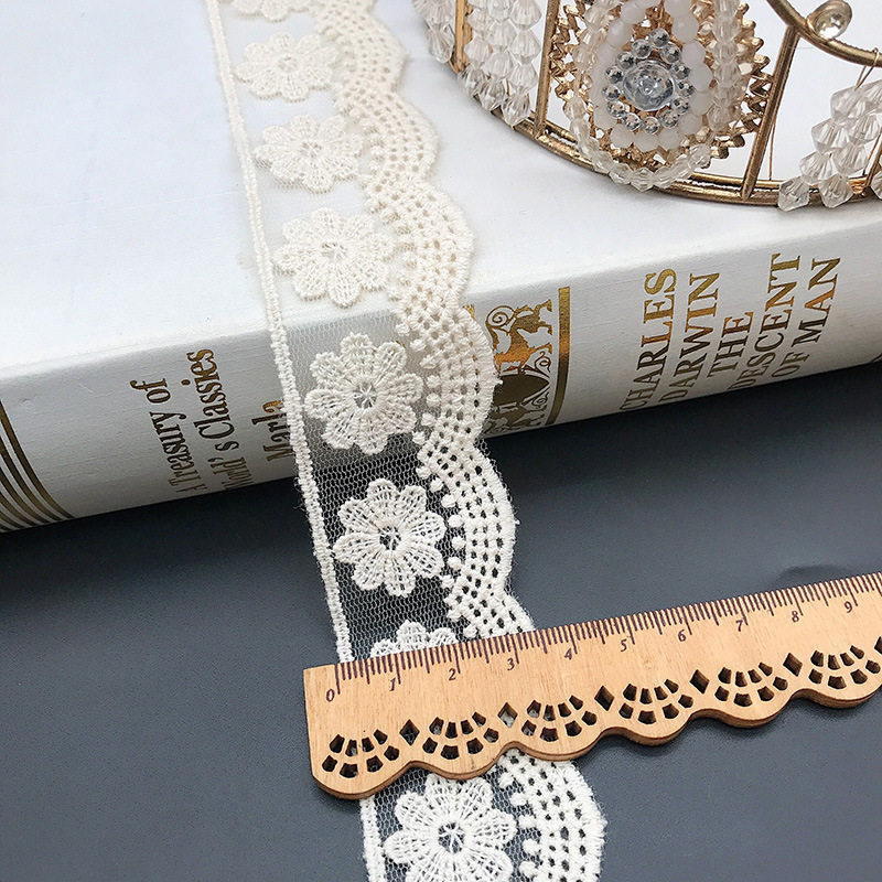 3Yards/Lot Embroidery White Be - Baby Clothing Material のレビューと価格