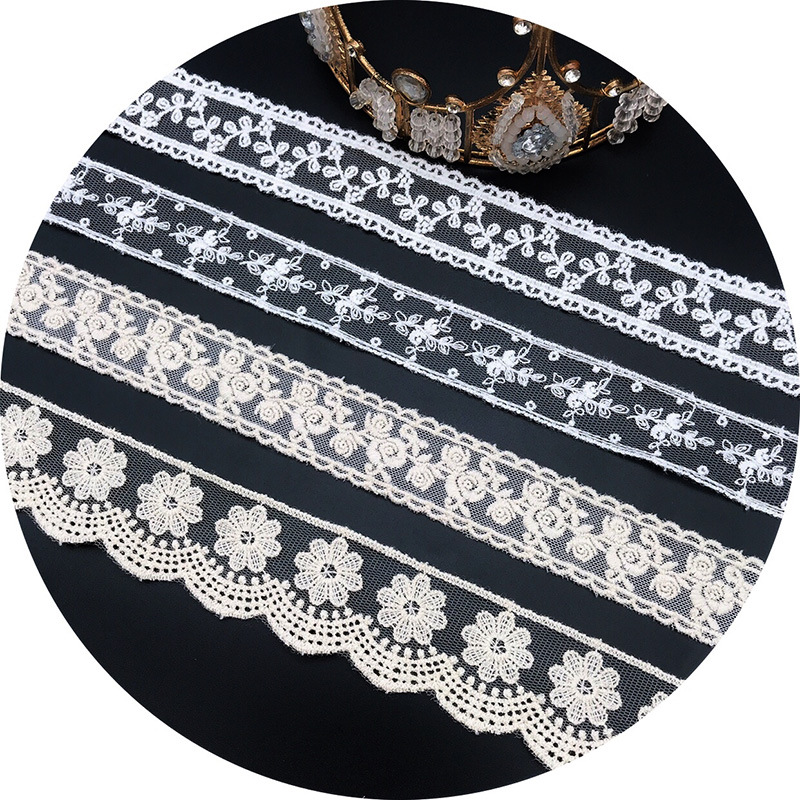 3Yards/Lot Embroidery White Be - Baby Clothing Material のレビューと価格