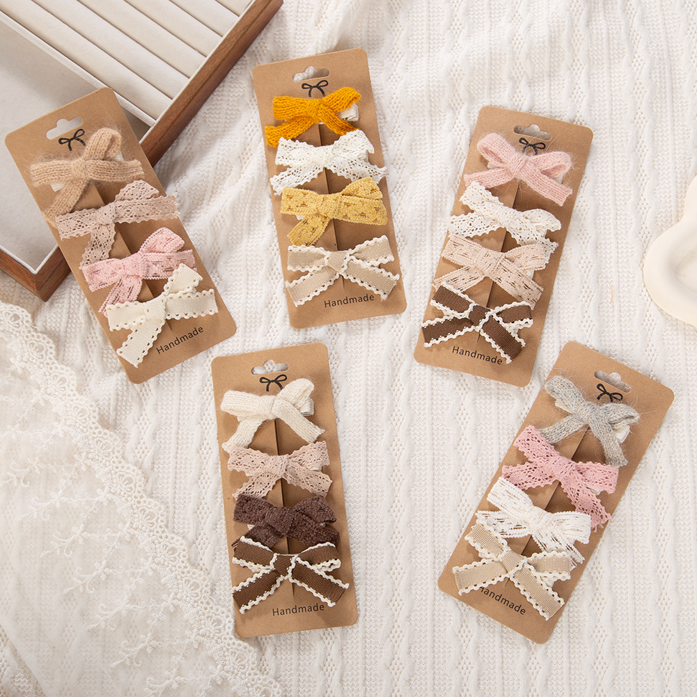 4Pcs/Set Baby Girls Hair Bows  - Baby Clothing Material のレビューと価格