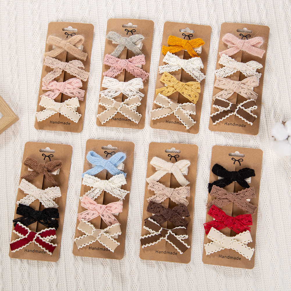 4Pcs/Set Baby Girls Hair Bows  - Baby Clothing Material のレビューと価格