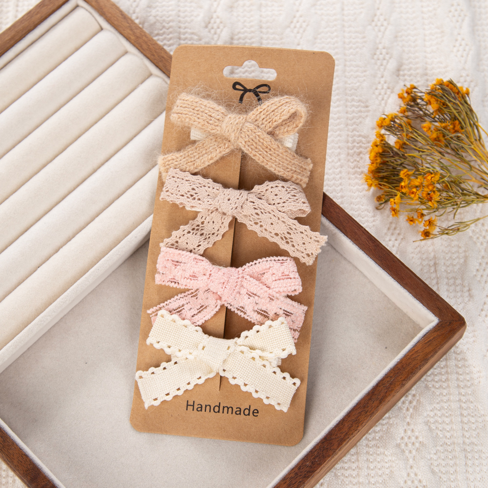 4Pcs/Set Baby Girls Hair Bows  - Baby Clothing Material のレビューと価格